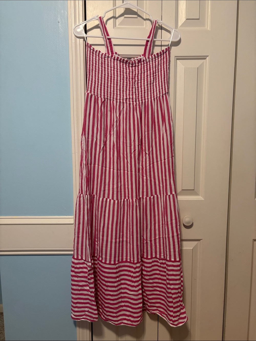 Raviya Pink and White Striped Sundress